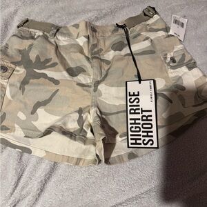 High Rise Camouflage Shorts